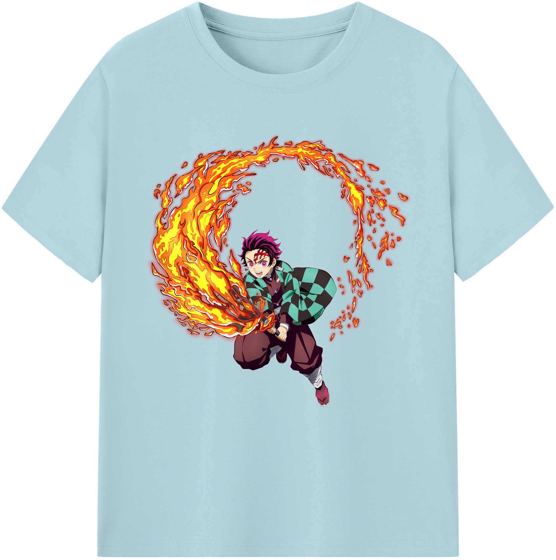 （画像用） 鬼滅の刃 竈門 炭治郎／かまど たんじろう Kamado Tanjirou 綿100％半袖Tシャツ（フロントプリント）